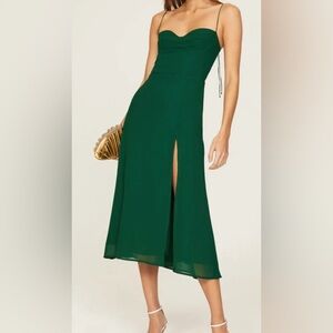 Reformation Green Midi Dress